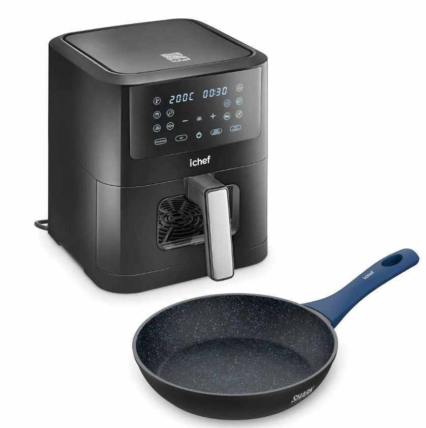 Fritadeira Elétrica Airfryer Smart Vision 6L e Panela Home Azul Saute Petit 20cm - Imagem 3